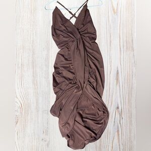 Elegant Purple/Brown Grecian Style Dress